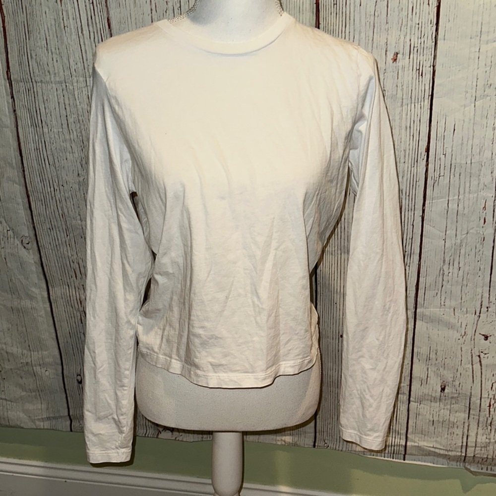 PINK Victoria's Secret Cream Fitted Long Sleeve Tee